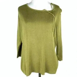 Requirements sweater PM green ribbed 3/4 sleeve